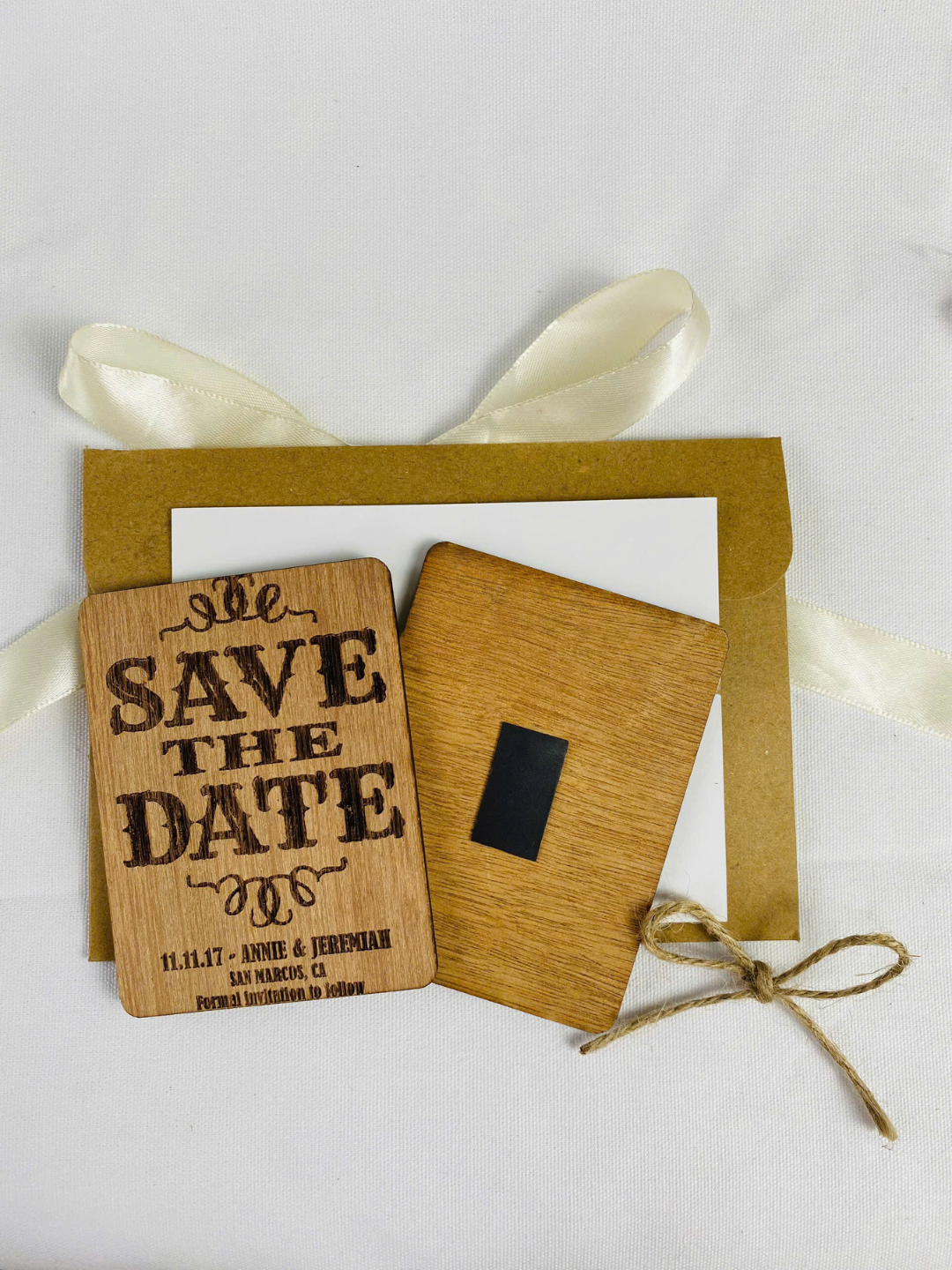 Wooden save the date, rustic wedding