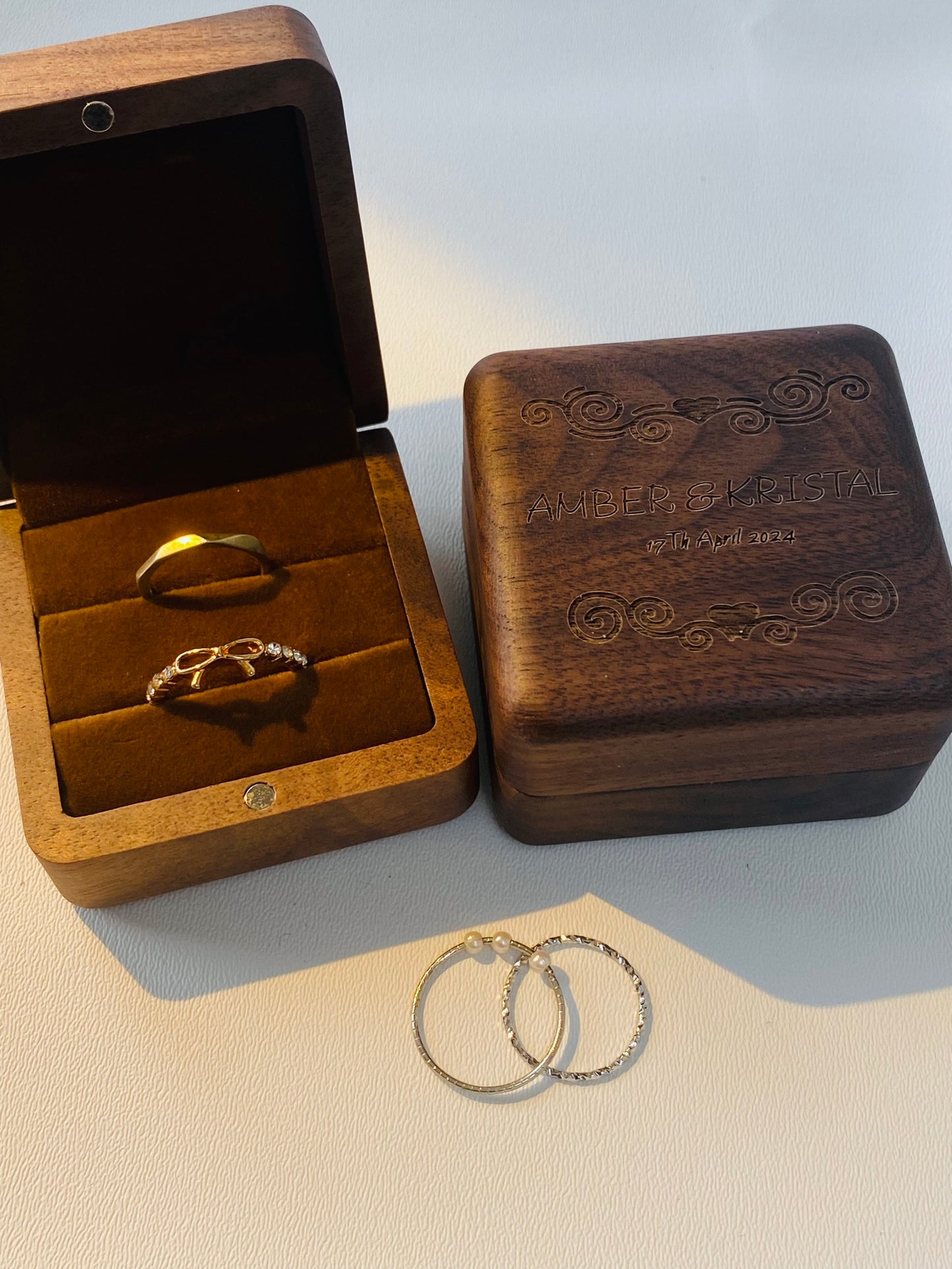 Personalized Engraved Wood Ring Bearer Box