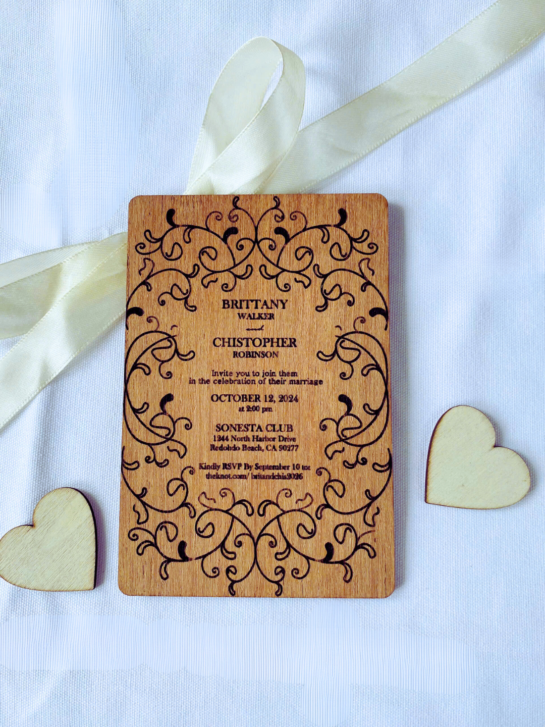 Wooden Wedding Invitation - Wooden Invitation Set.