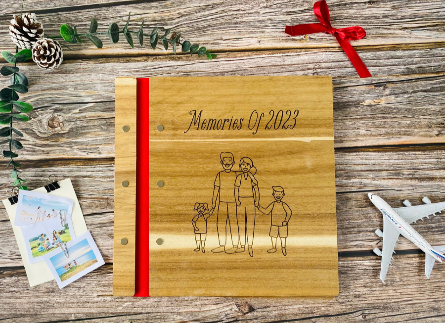 Photobook Of Family Wooden - Memories Family - Card stock paper balck white (Photo Book)